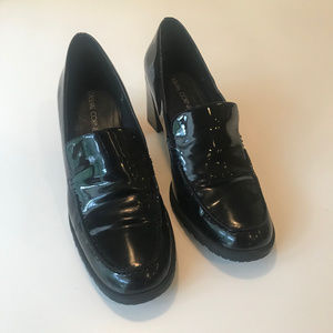 CASUAL CORNER BLACK PATENT LEATHER HEELS, 8.5M